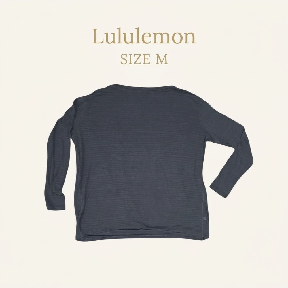Lululemon Back In Action Sheer Long Sleeve Shirt Black Womens M Athleisure